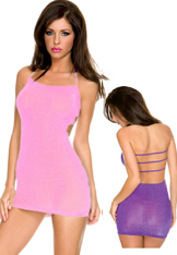 Purple Lurex Mini Dress